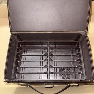 Vintage Audio Cassette Storage Carrying Case Holds 12 Brown Vinyl Tears Read